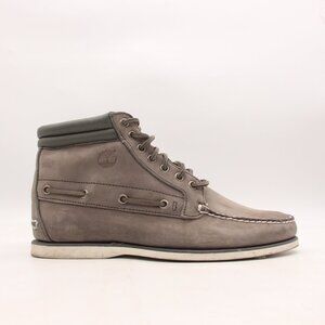 Timberland Oakwell 7 Eye Boat Moc Toe Shoes Men's 10 M Gray Nubuck Lace Up Shoes